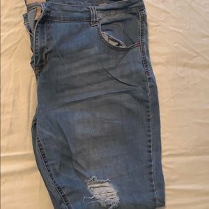 Size 20 pink celebrity ripped skinny jeans